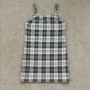 Plaid Green and Pink Kids Casual Dress